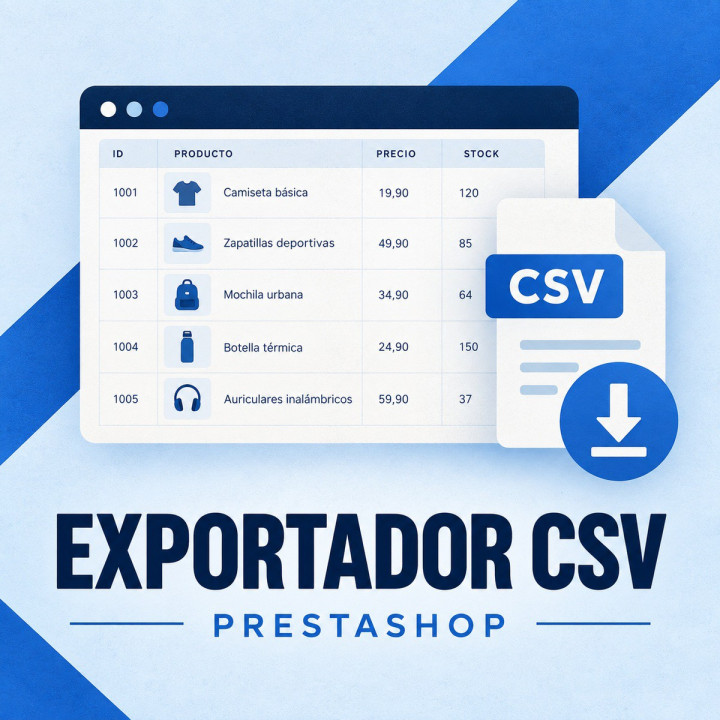 Exportador CSV para PrestaShop: productos y pedidos