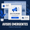 Avisos emergentes para PrestaShop